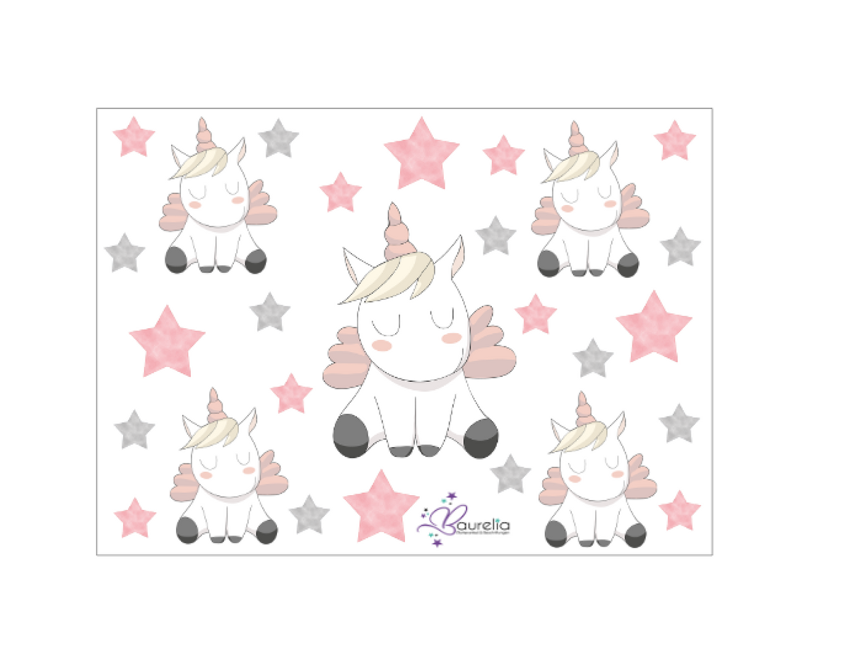 Stickerbogen Einhorn 7