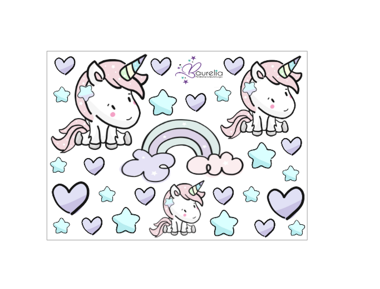 Stickerbogen Einhorn 10