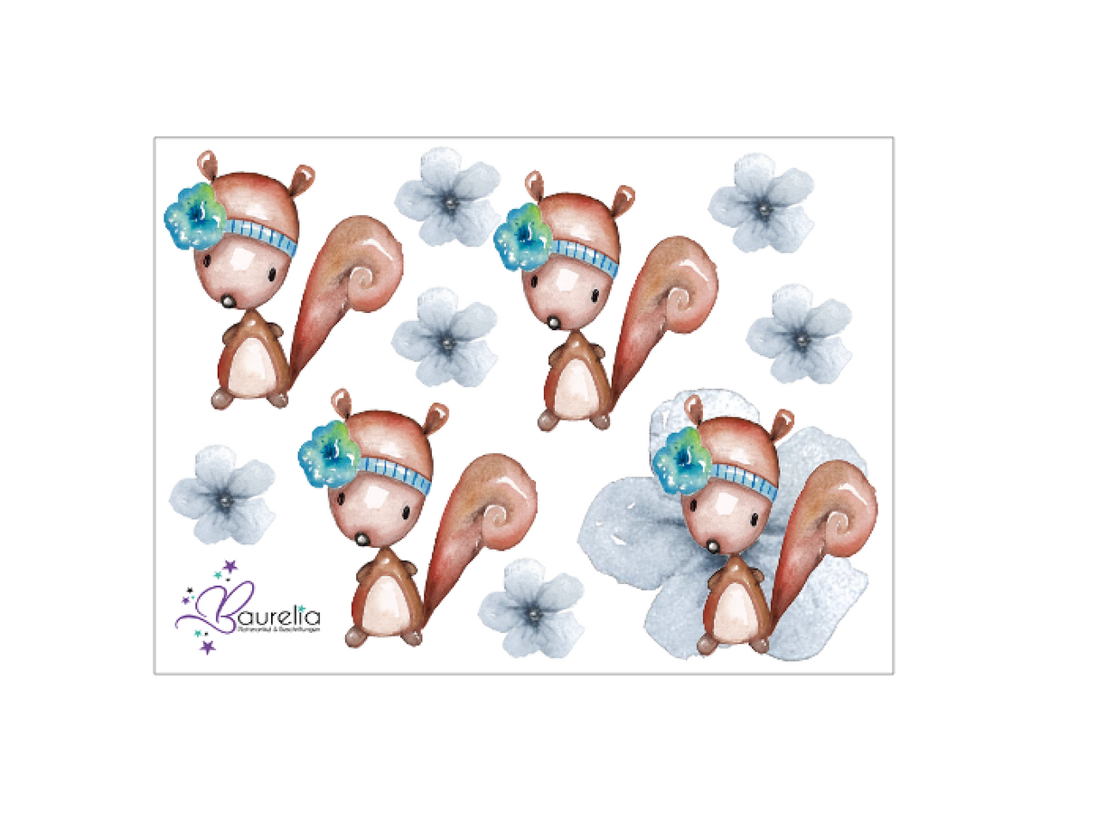 Stickerbogen Eichhörnchen 1