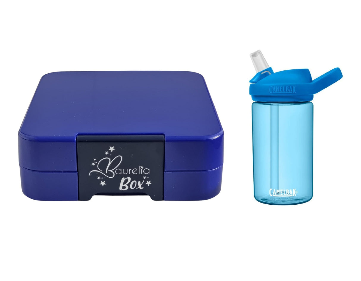 SET Znünibox und Trinkflasche Baurelia Box Midi mit Camelbak Kids Blau