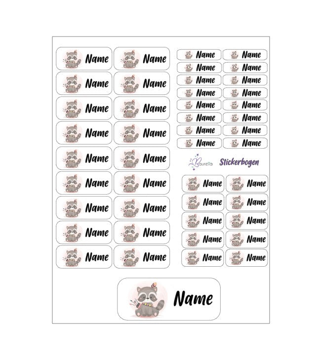 Stickerset Baurelia Waschbär 2