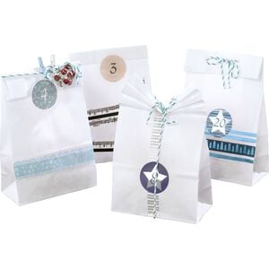 Adventskalender Papiertüten weiss