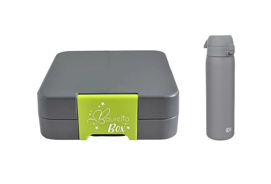 SET Znünibox und Thermosflasche Baurelia Box Midi mit Ion8 500ml Grau