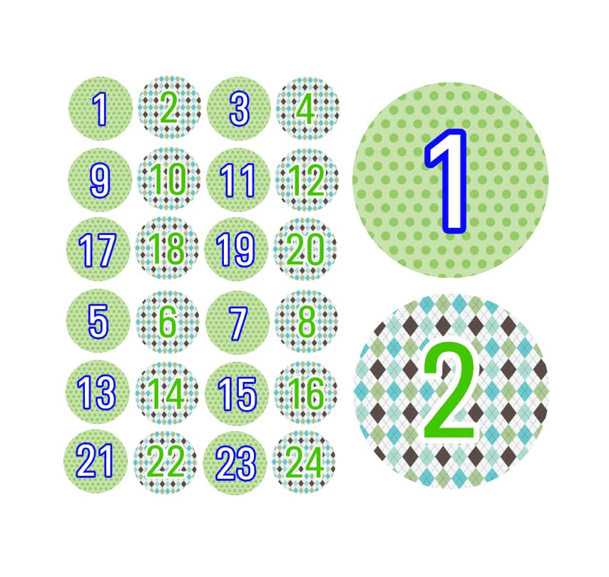 Adventskalender Zahlen Sticker Baurelia 4