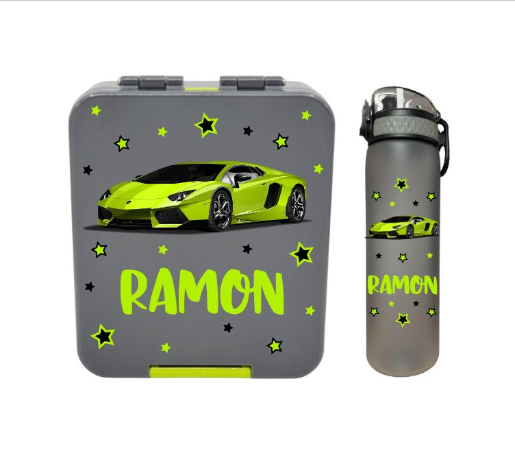 SET Znünibox und Trinkflasche Baurelia Box Midi mit Ion8 500ml Grau