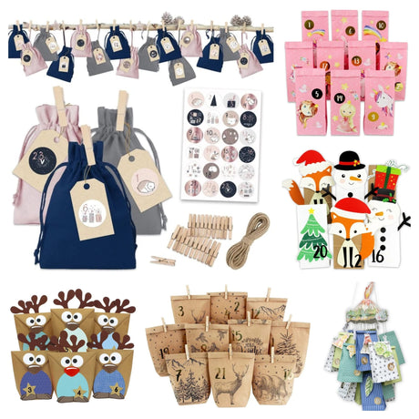 Adventskalender zum Befüllen für Kinder und Erwachsene mit verschiedenen Designs und Motiven