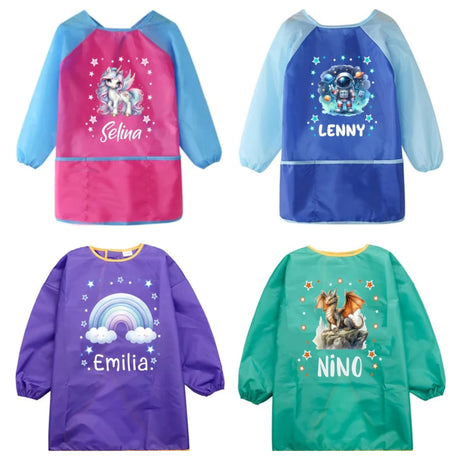 Personalisierte Malschürze für Kinder mit Name und verschiedenen Motiven