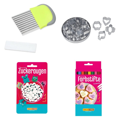 lebensmittelfarbstifte, wellenscheider, ausstecher, ausstecher edelstahl, werkzeuge und messer für lunchbox, werkzeuge und messer für znünibox, zubehör znünibox, zubehör lunchbox