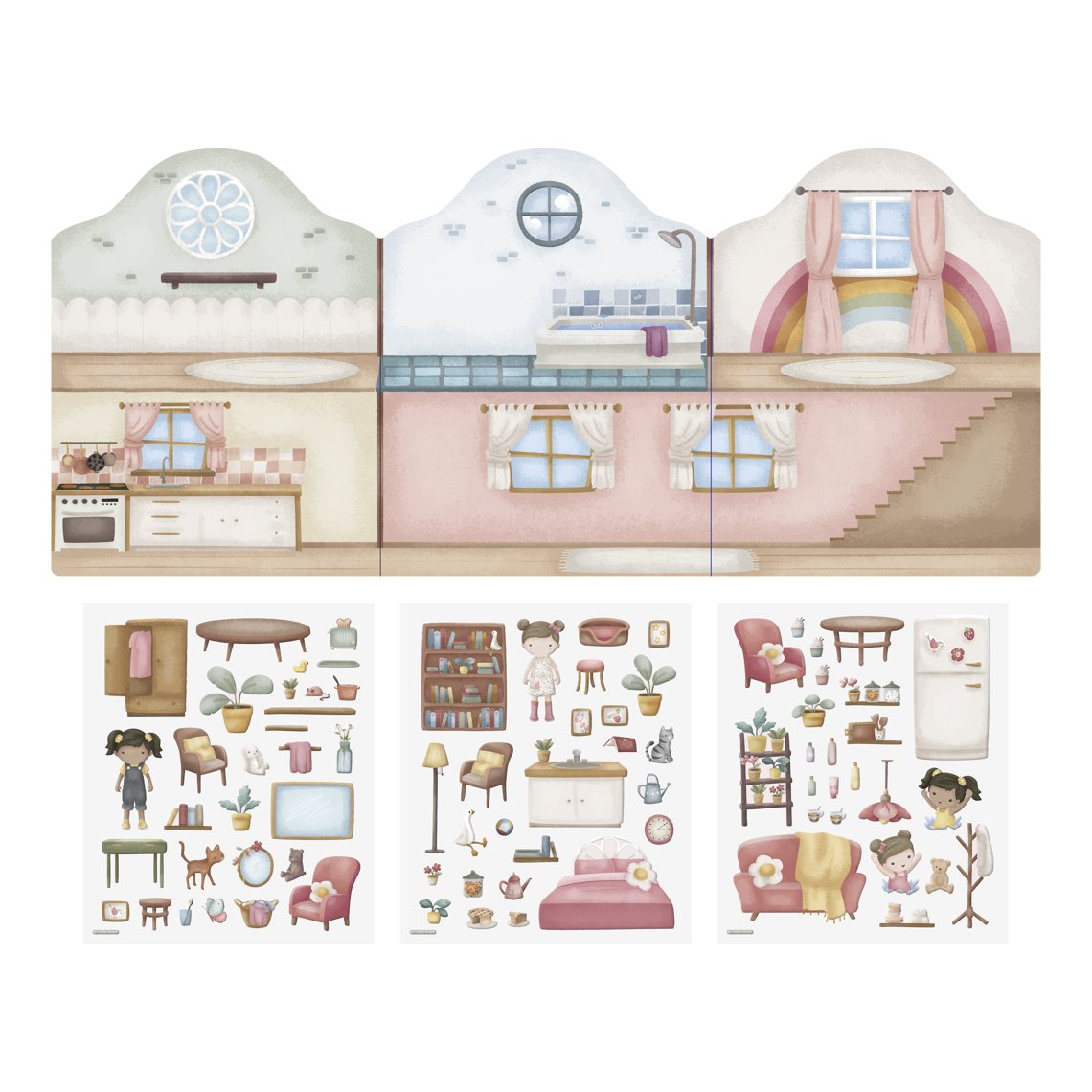 Little Dutch Wiederverwendbares Stickerheft Rosa