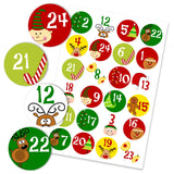 Adventskalender Zahlen Sticker Wichtel und Freunde