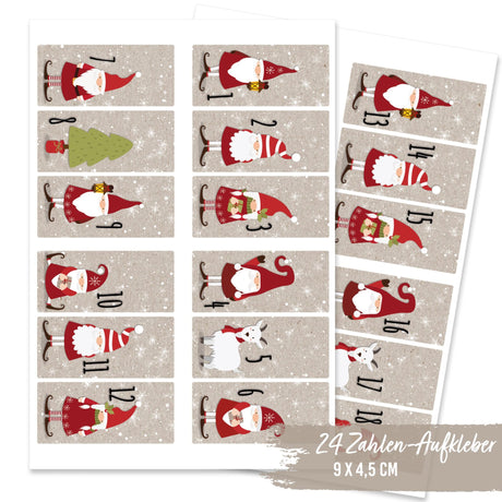 Adventszahlen für Adventskalender Nikolaus