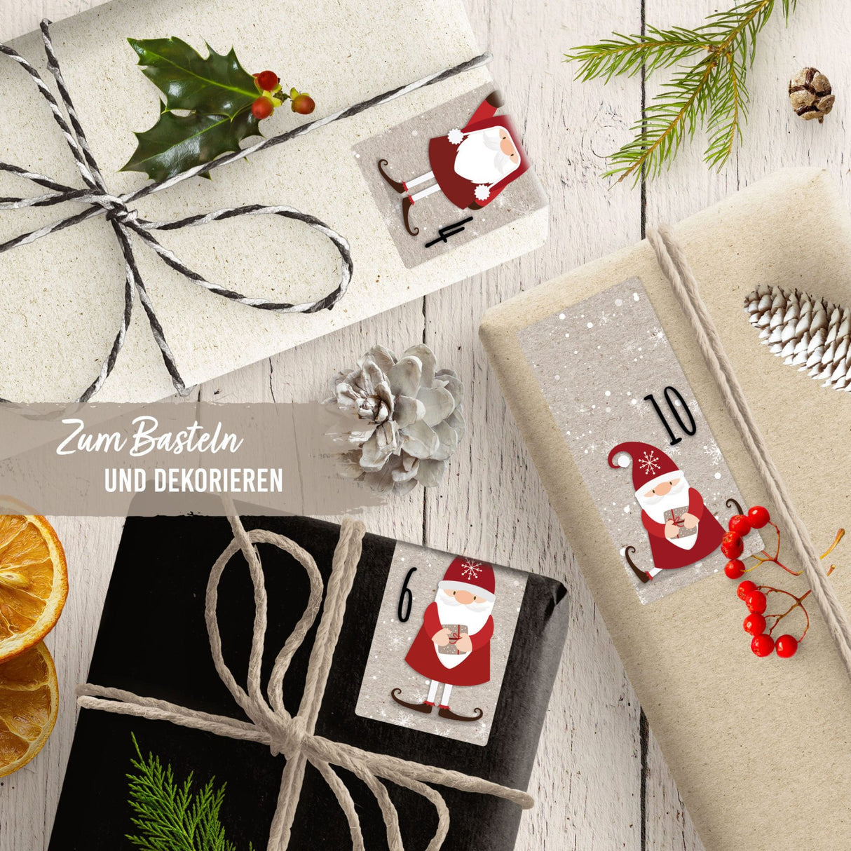 Adventszahlen für Adventskalender Nikolaus
