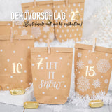Adventszahlen für Adventskalender Gold Metallic
