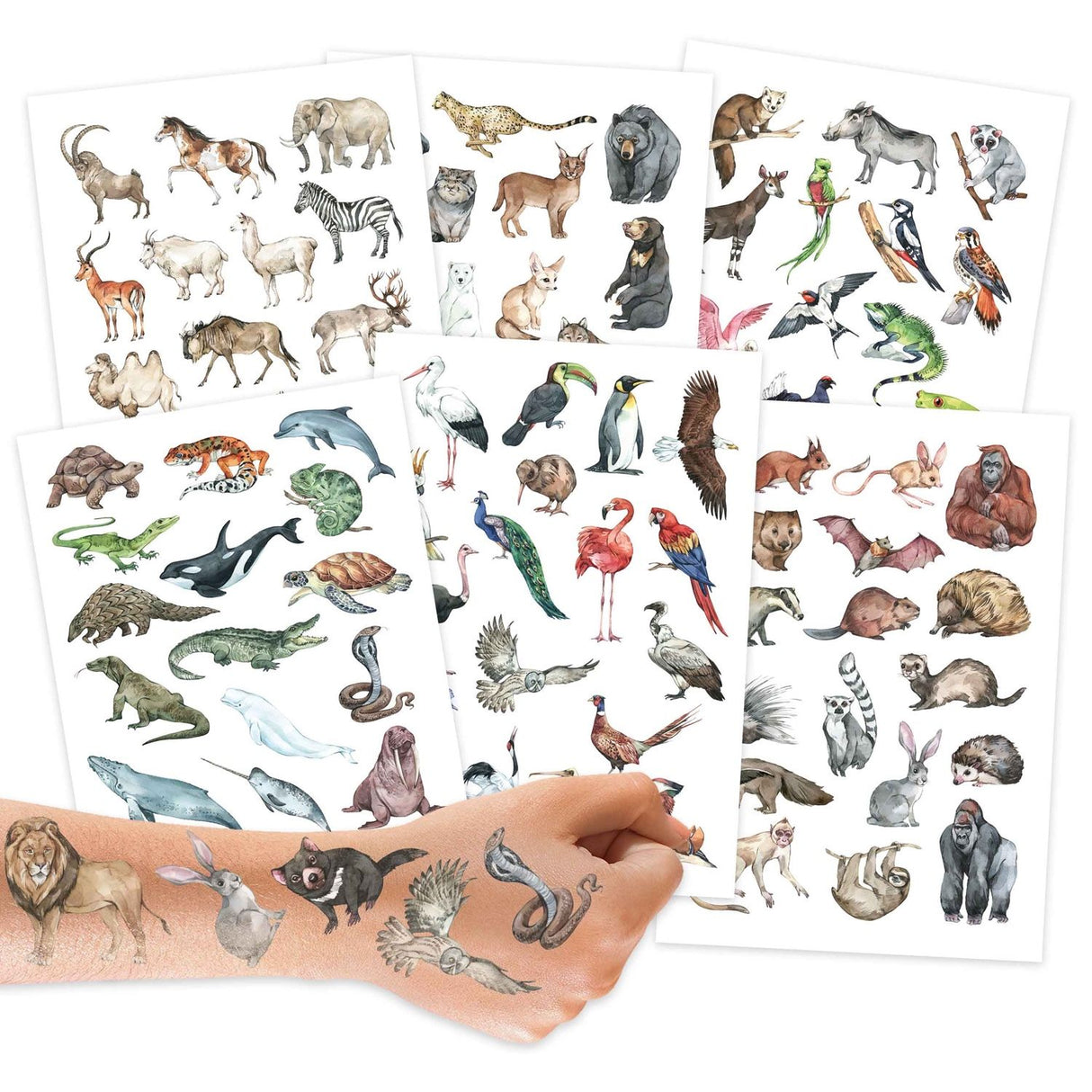Kinder Tattoo 100 Stück Zootiere
