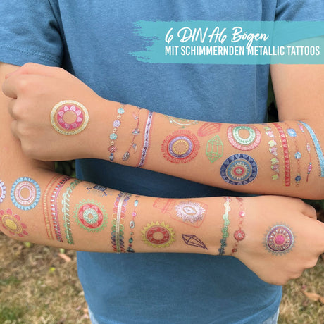 Kindertattoo mit Glitzer Schmuckelemente