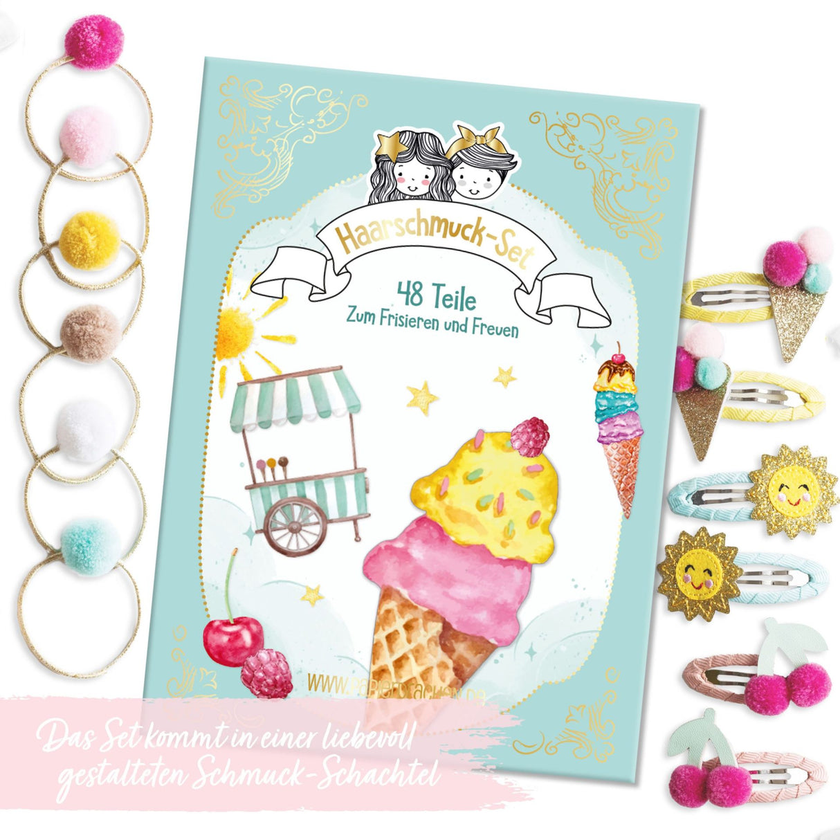 48 Haarspangen & Haargummies – Eis