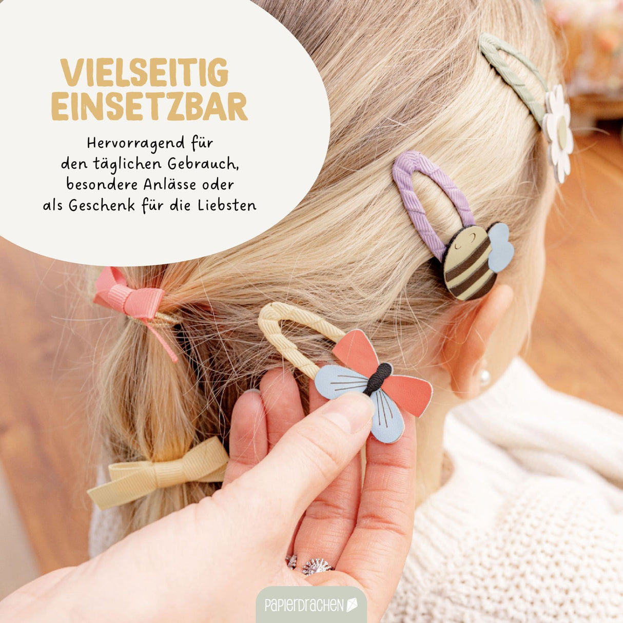 48 Haarspangen & Haargummies – Frühling