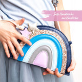 Kinderhandtasche Regenbogen Glitzer Blau