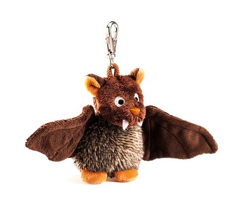 Schlüsselanhänger Plüsch Fledermaus Braun