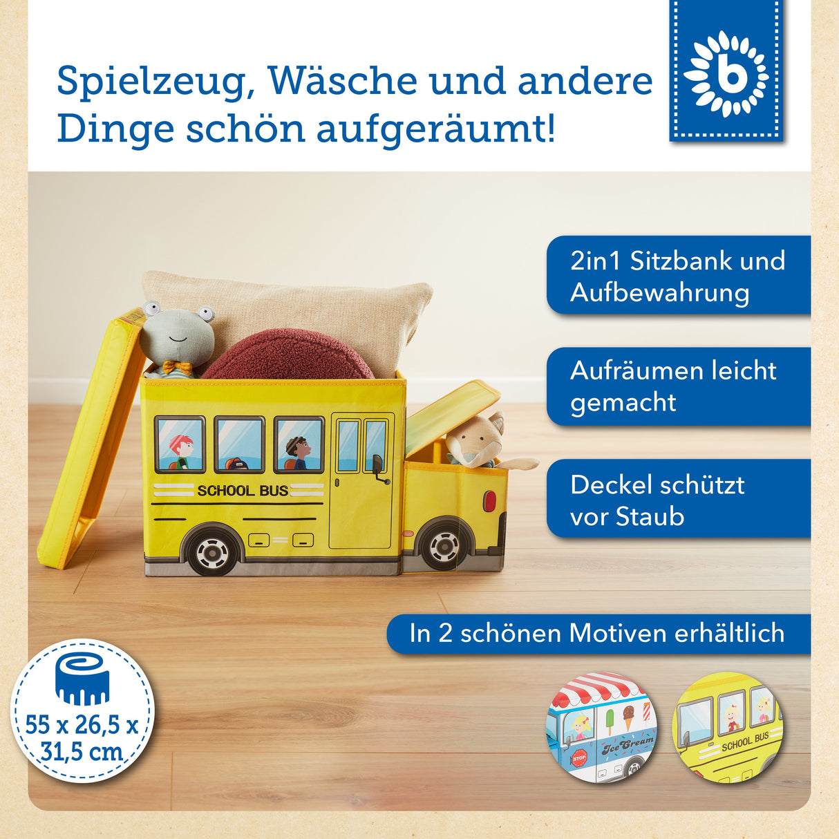 Erinnerungsbox, Spielbox & Sitzbank Schulbus
