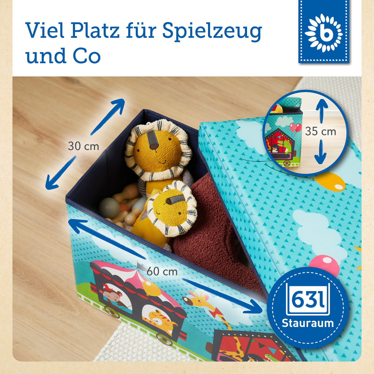 Erinnerungsbox, Spielbox & Sitzbank Zirkus