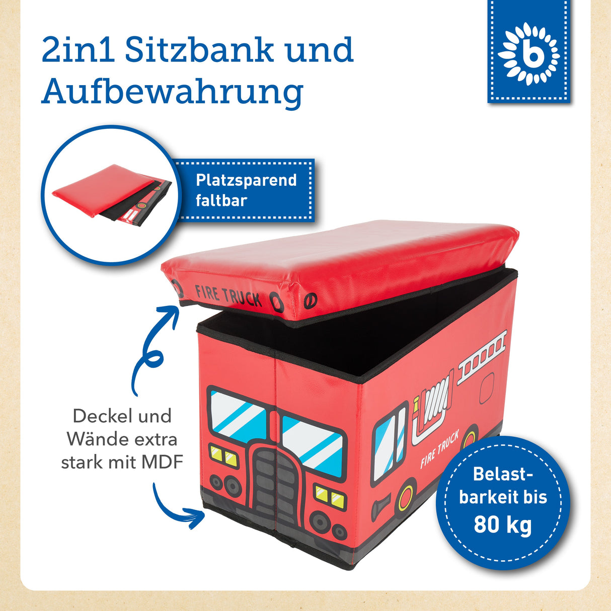 Erinnerungsbox, Spielbox & Sitzbank Feuerwehr
