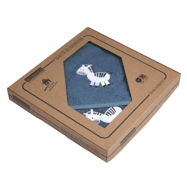 Baby Geschenk Set Zebra Dunkelblau