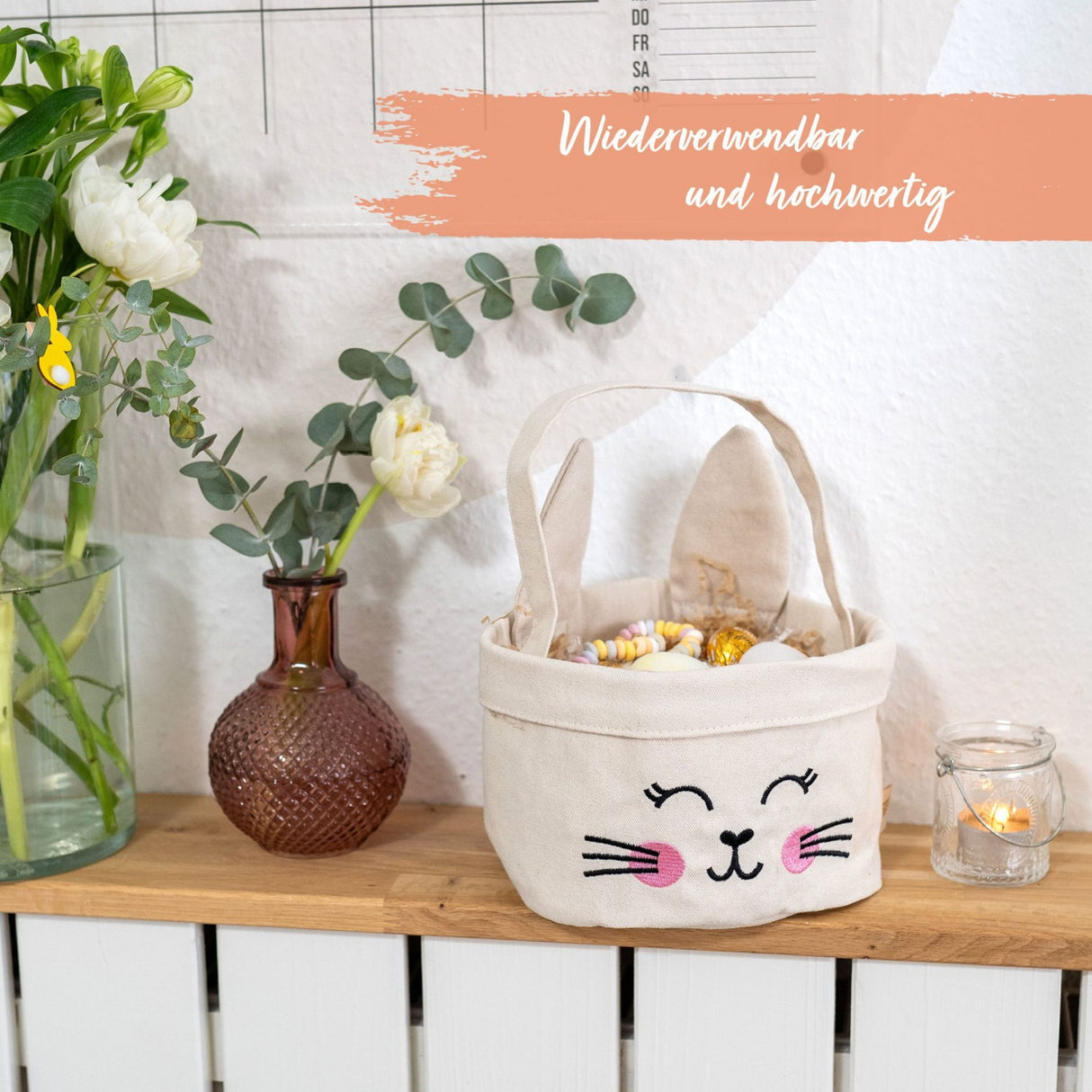 Osternest und Osterkorb Tasche Hase Beige