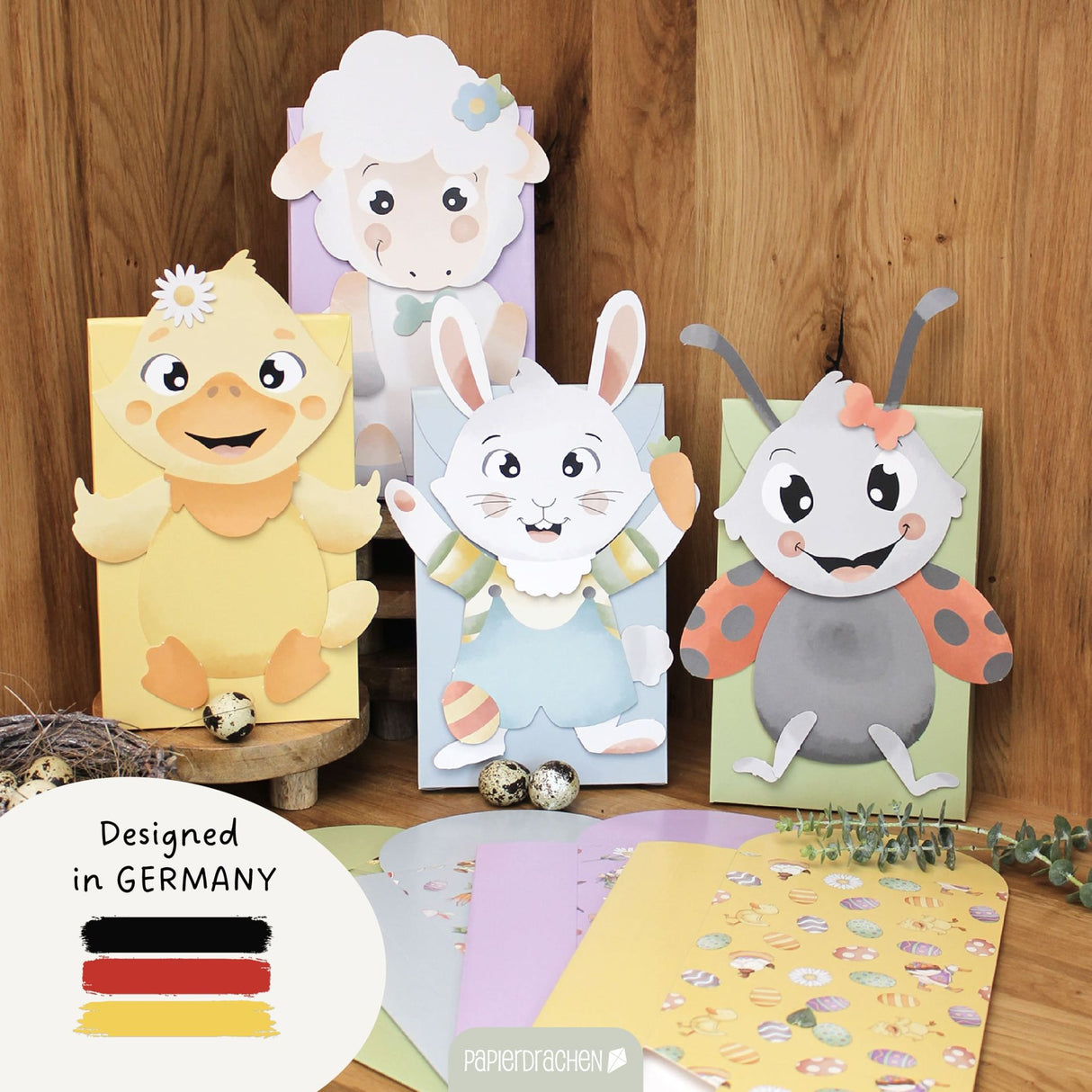 Osternest Papiertaschen Osterhasenwelt