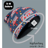 Kinder Winter Mütze & Loop Schal Reflektierend Feuerwehr