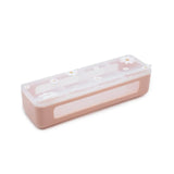 Znünibox Snackbox Melii mit 4 Fächern Blumen Weiss