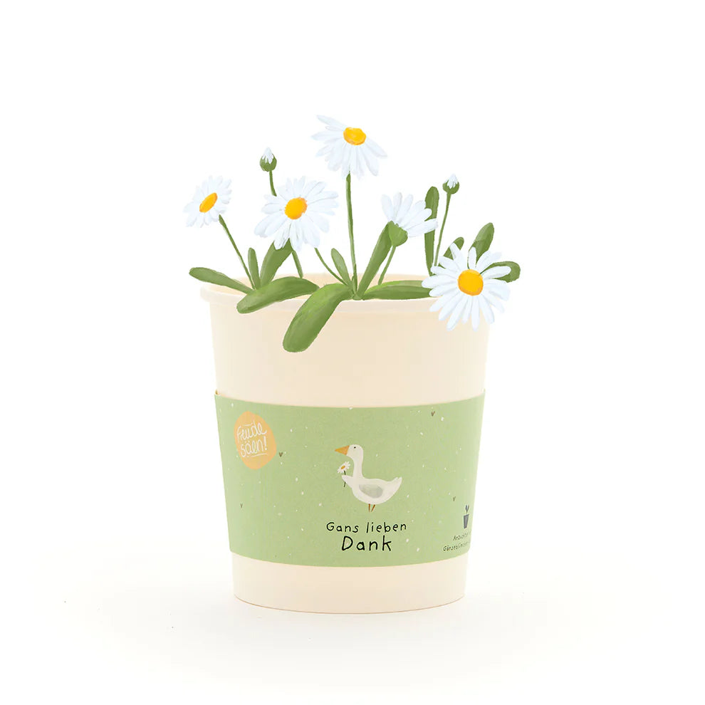 Blumenbecher Gans lieben Dank