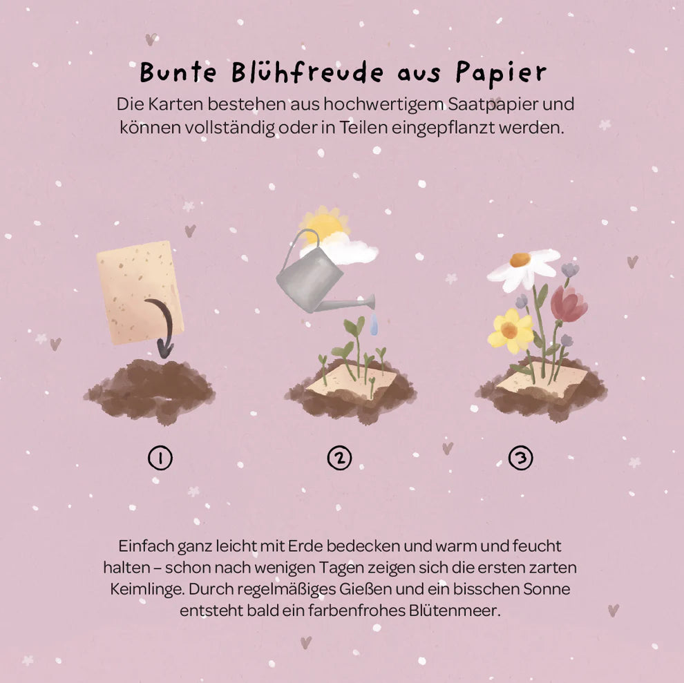 Saatsteckkarte Schwein - Viel Erfolg, du Glückskind