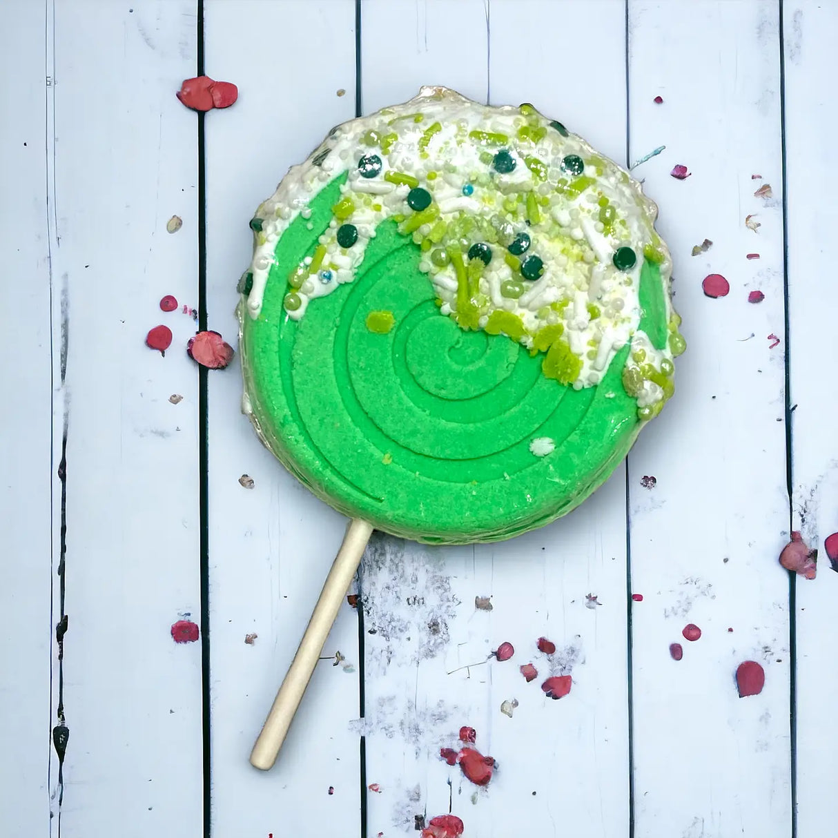 Badekugel handgemacht Lolipop Grün
