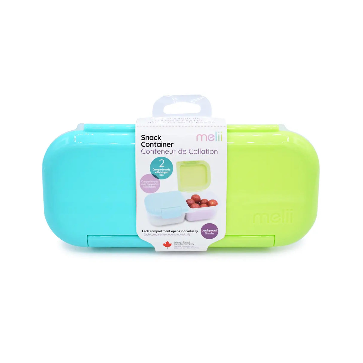 Znünibox Snackbehälter mit 2 Unterteilungen Blau / Türkis