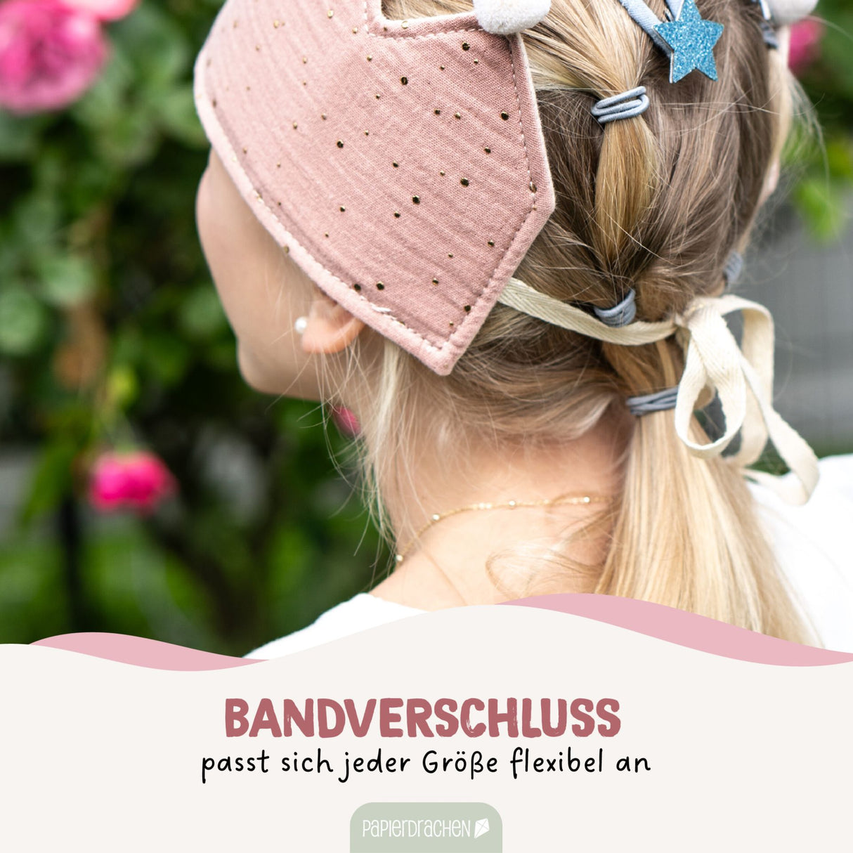 Kinder Musselinkrone mit goldenen Akzenten Rosa