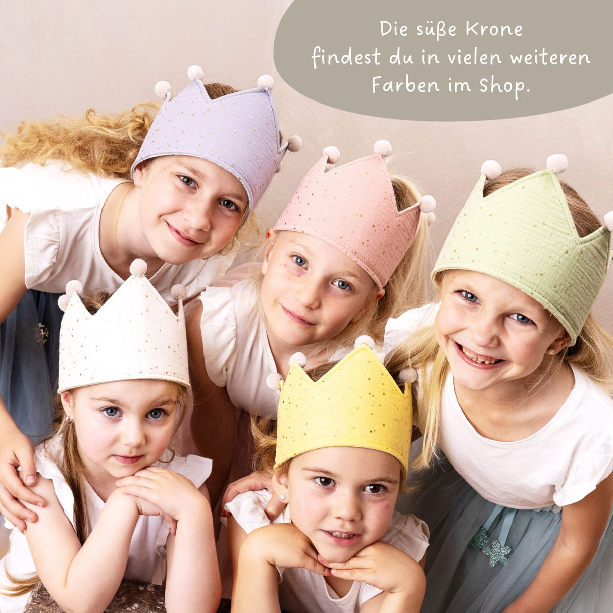 Kinder Musselinkrone mit goldenen Akzenten Mint