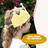 Kinder Musselinkrone mit goldenen Akzenten Gelb