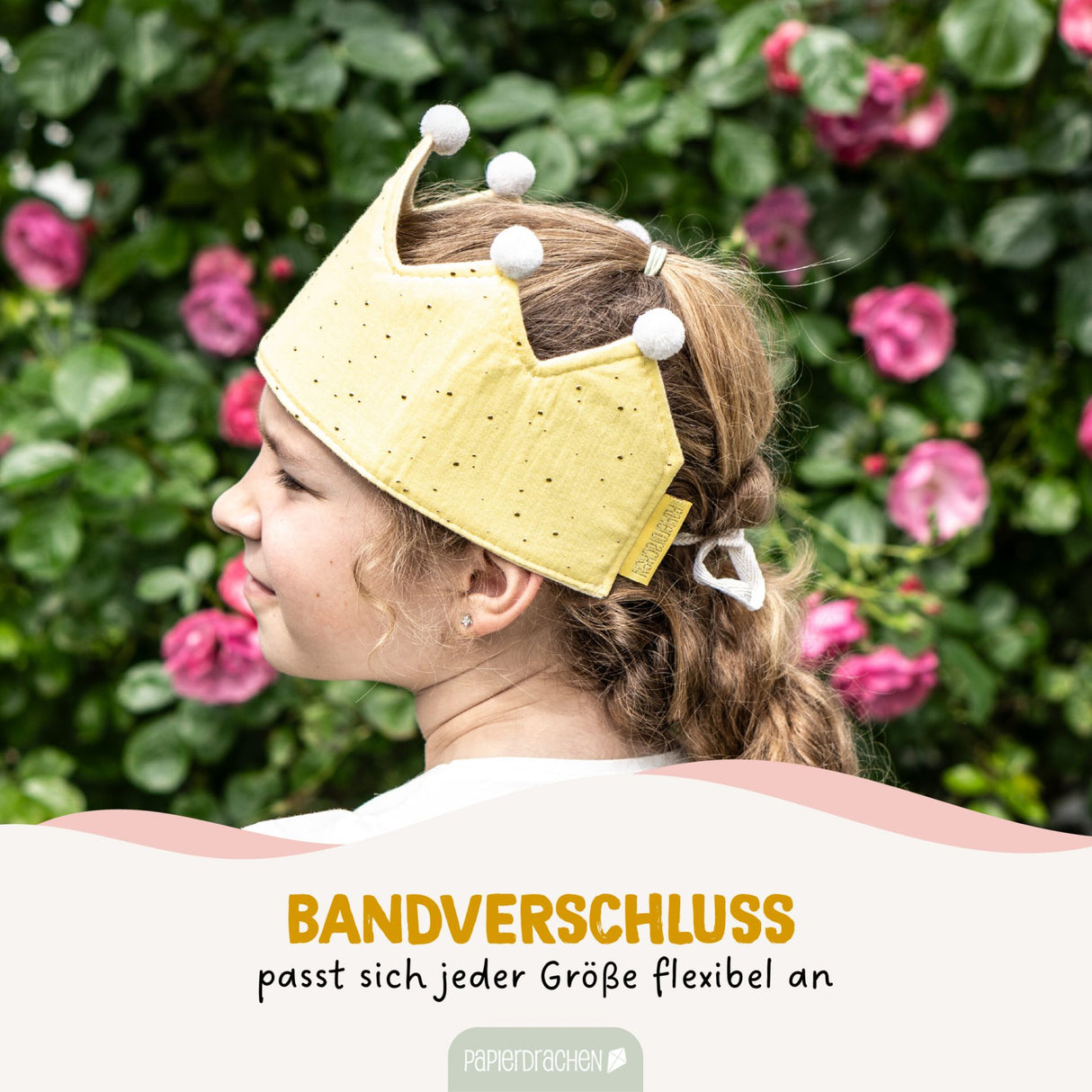 Kinder Musselinkrone mit goldenen Akzenten Gelb