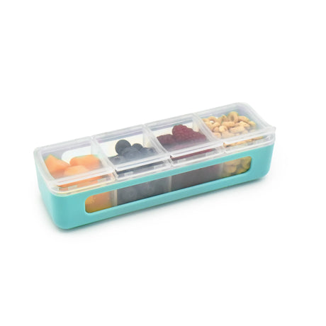Znünibox Snackbox Melii mit 4 Fächern Türkis