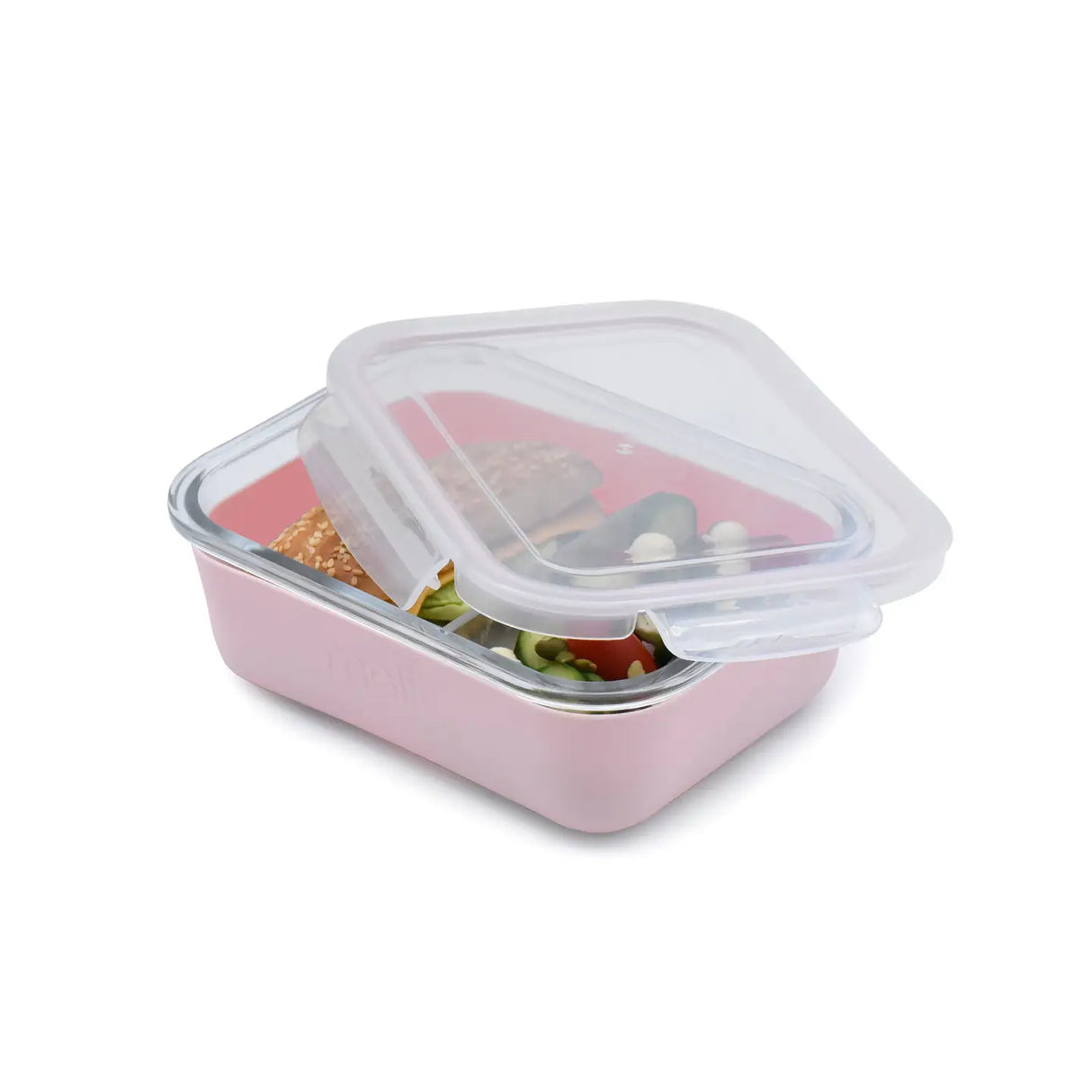 Znünibox Bentobox Melii aus Glas mit Silikonhülle Rosa