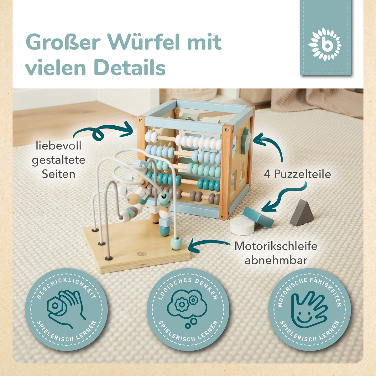 Motorikwürfel aus Waldtiere
