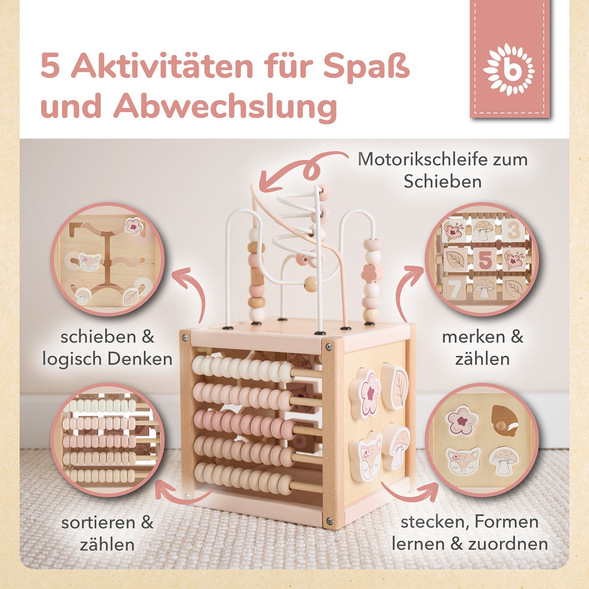 Motorikwürfel aus Hirsch