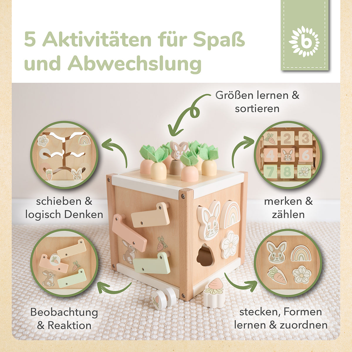 Motorikwürfel aus Hase