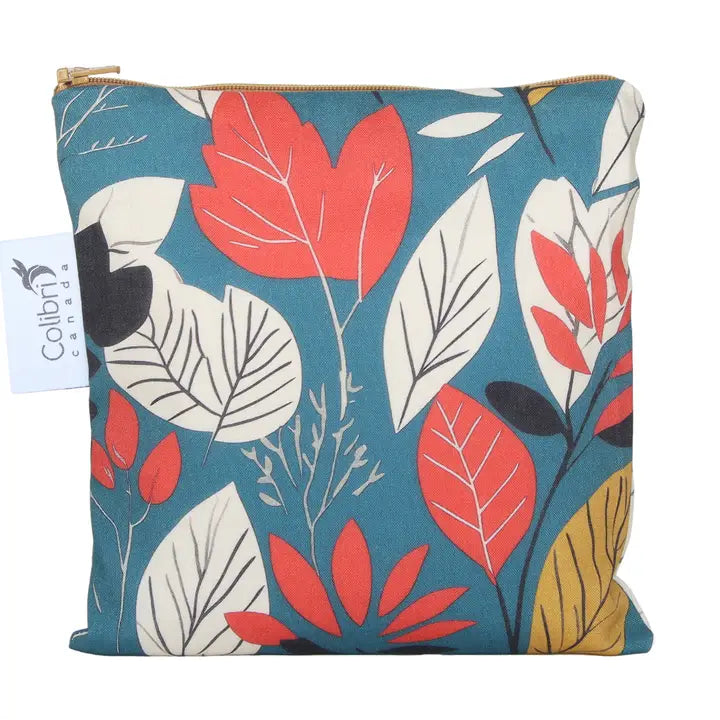 Lunchbag Colibri Blätter Boho Blau