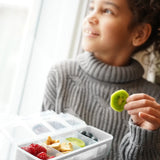 Znünibox Snackbox Melii mit 4 Fächern Blumen Schwarz