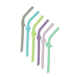 Silikon-Trinkhalme mit Reinigungsbürste Melii Tiere Pastell