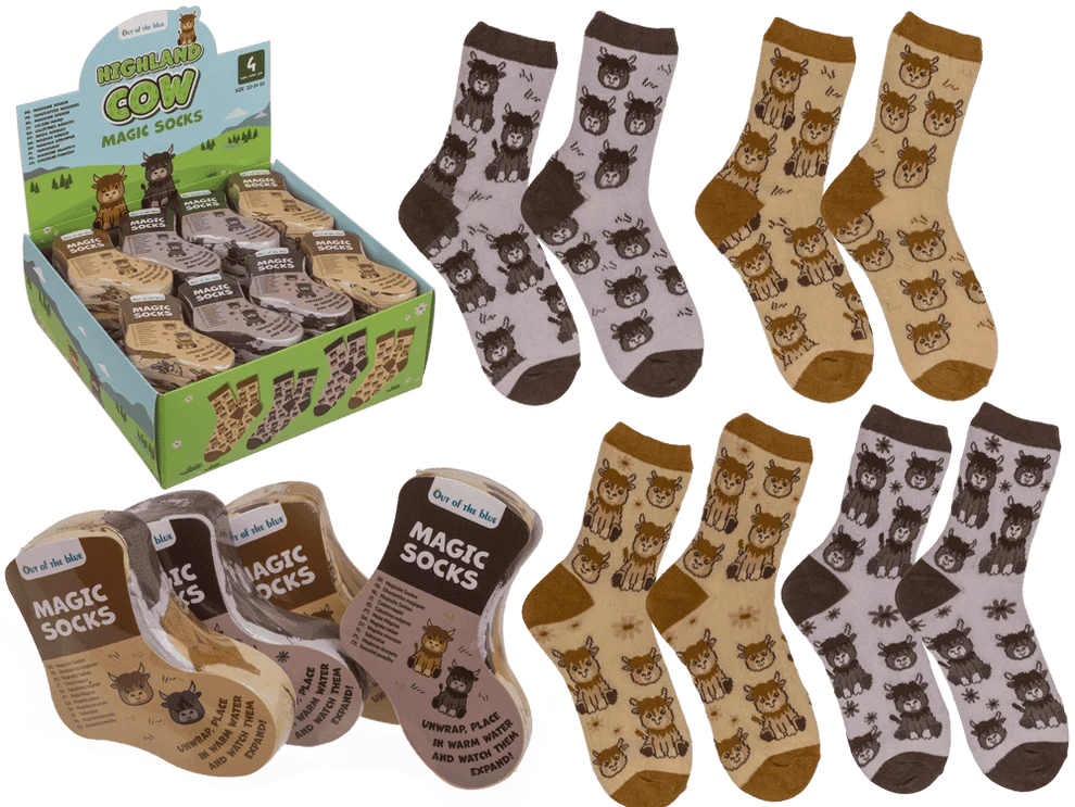 Zaubersocken Hochlandrind assortiert