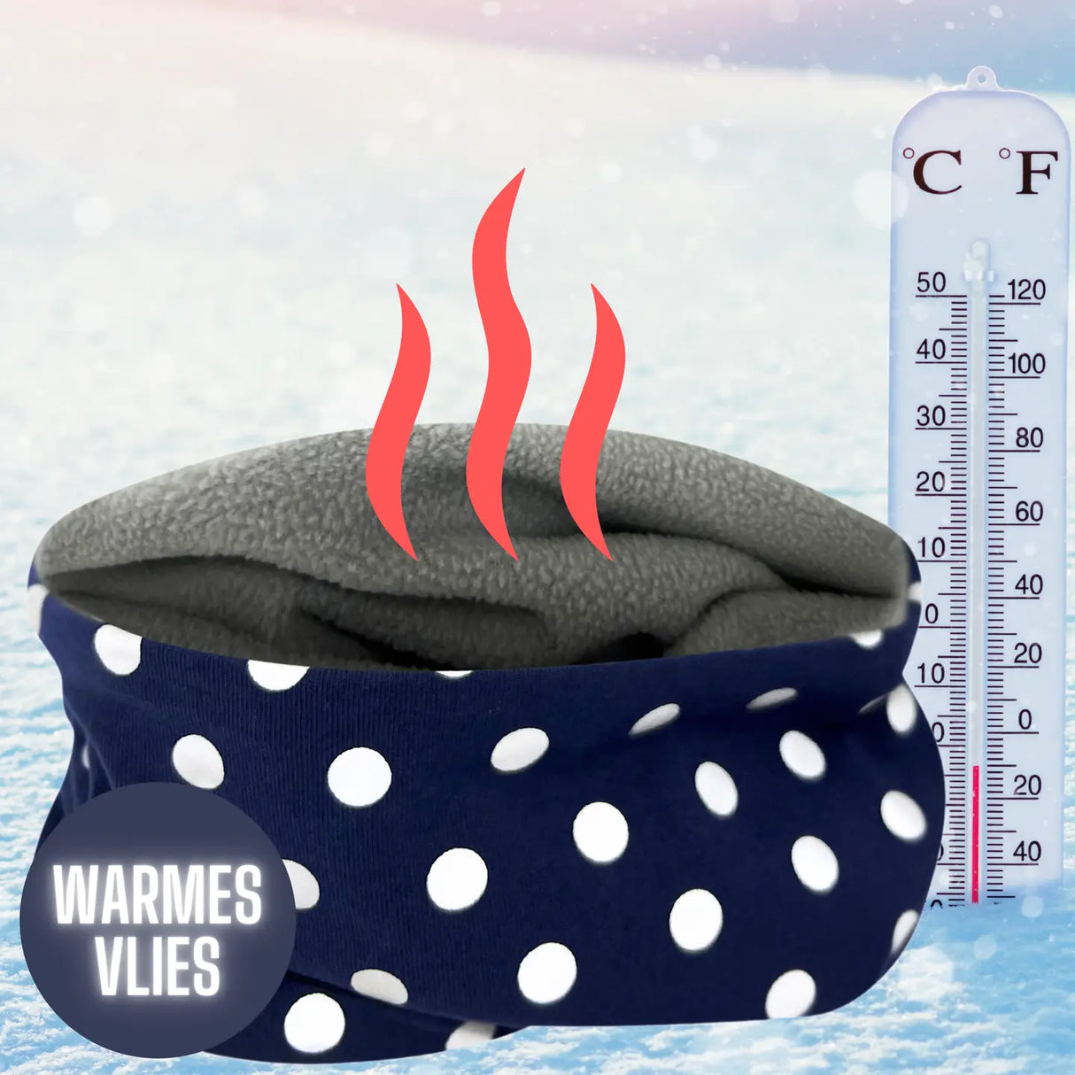 Kinder Winter Beanie Mütze & Loop Schal Reflektierend Punkte