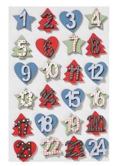 Adventszahlen für Adventskalender Weihnachten bunt